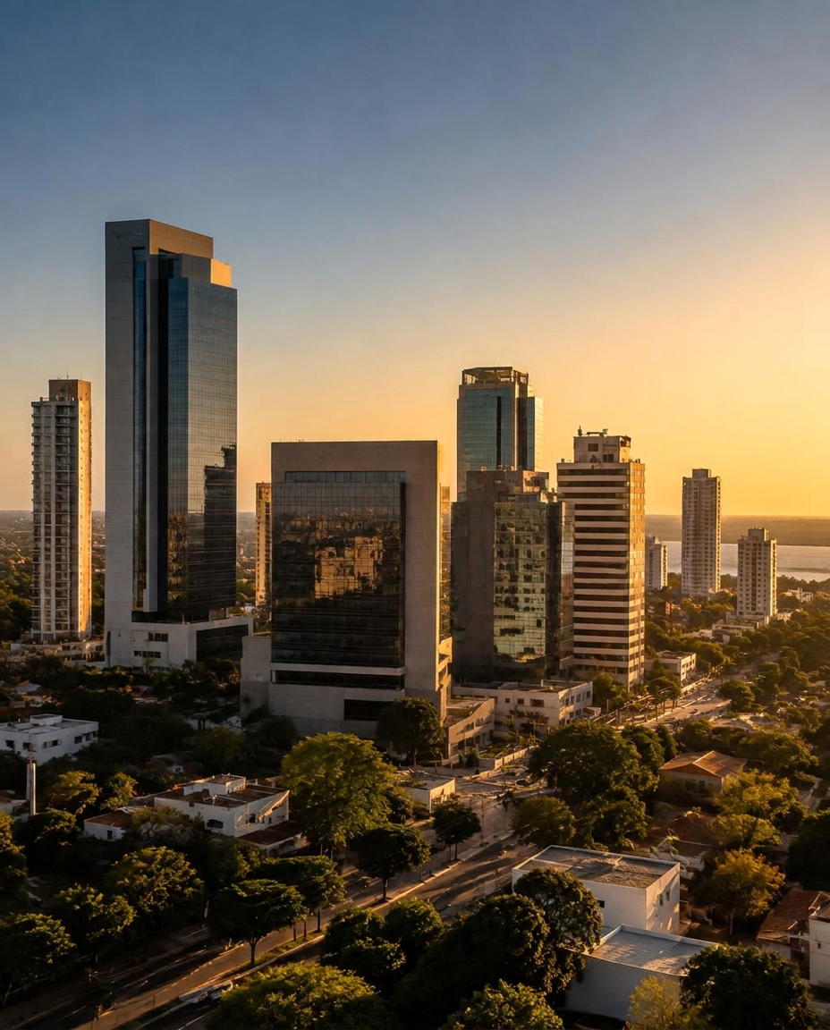 Vista arquitetônica de Assunção, Paraguai